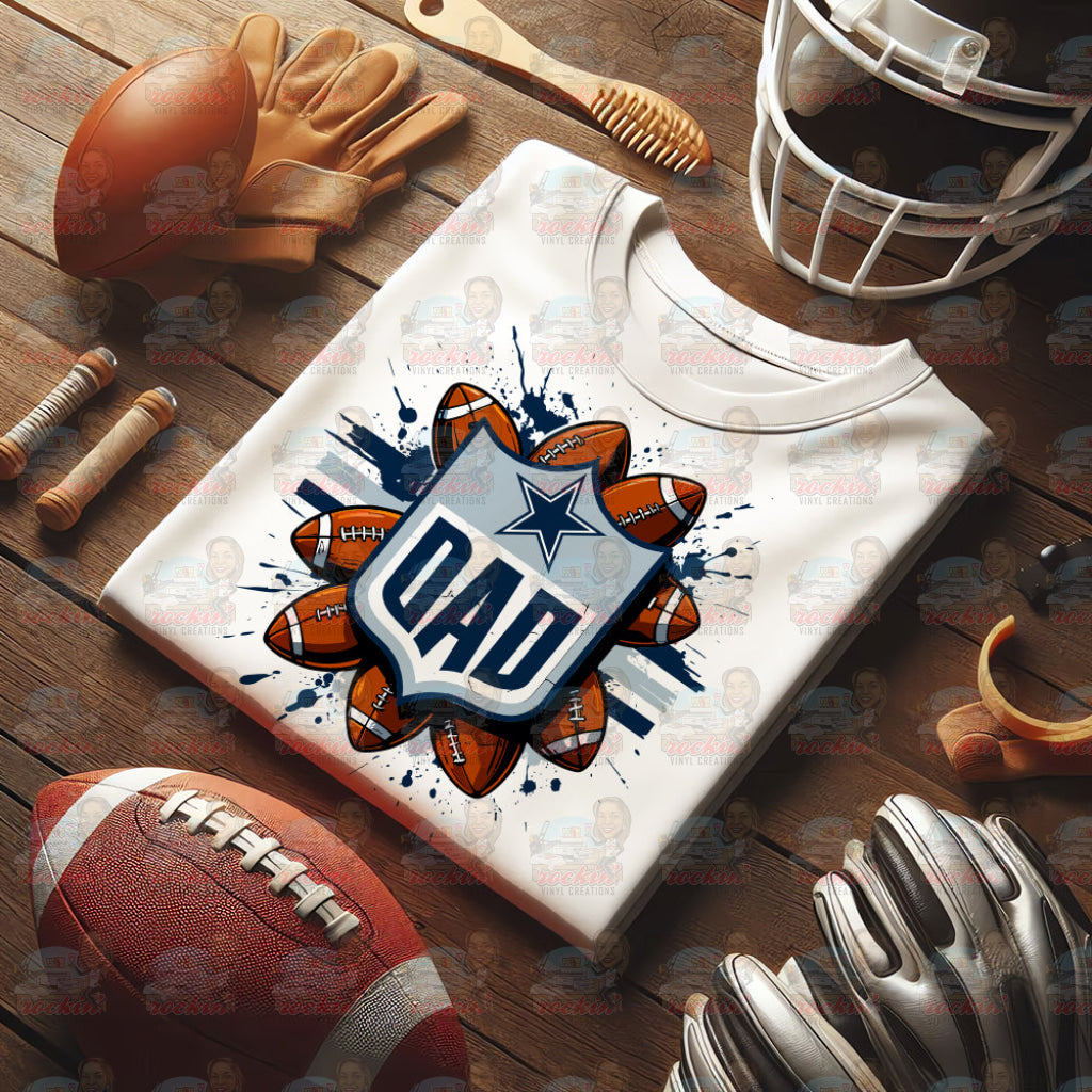 Father’s Day Dad Team Shirt | Rockin’ Vinyl Ceations Dallas Cowboys / XL