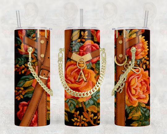 Floral Purse Tumbler | Rockin Vinyl Creations A / With Name Drinkware