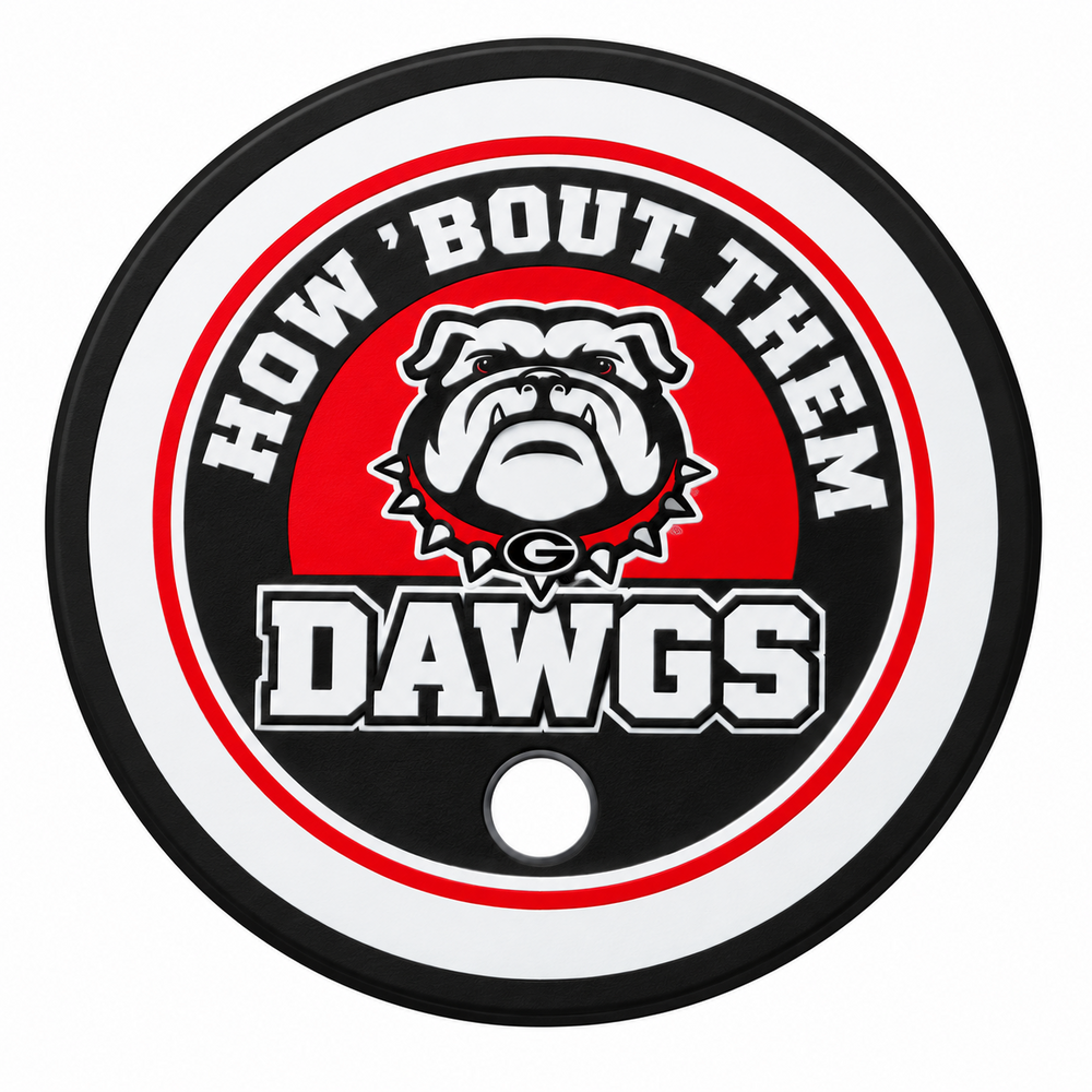 Georgia can holder lid: Straw - How 'Bout Them Dawgs Bulldog