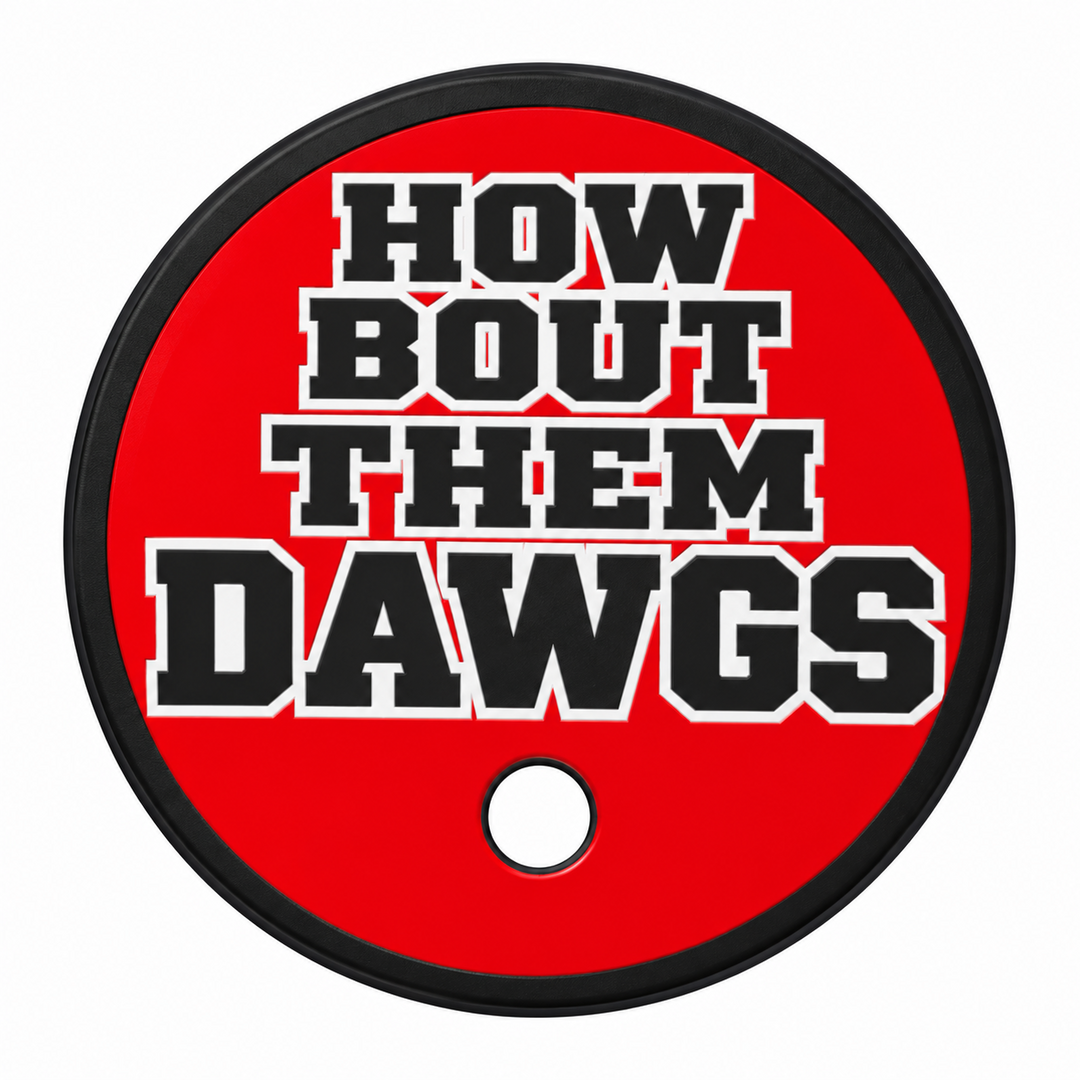 Georgia can holder lid: Straw - How Bout Them Dawgs Block