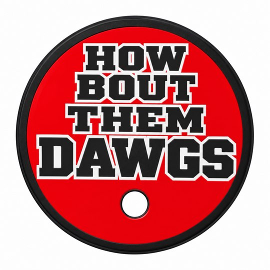 Georgia can holder lid: Straw - How Bout Them Dawgs Block