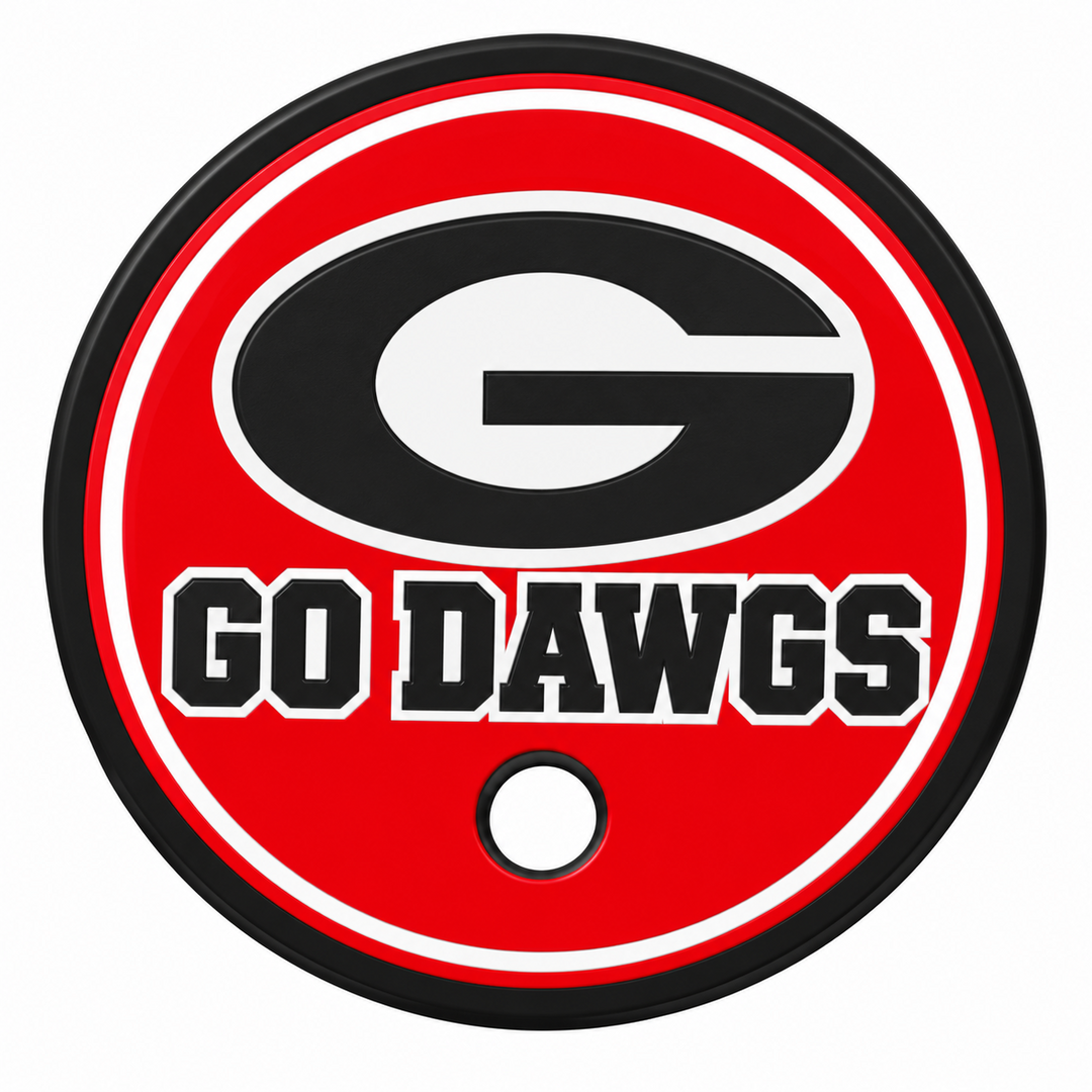 Georgia can holder lid: Straw - Go Dawgs