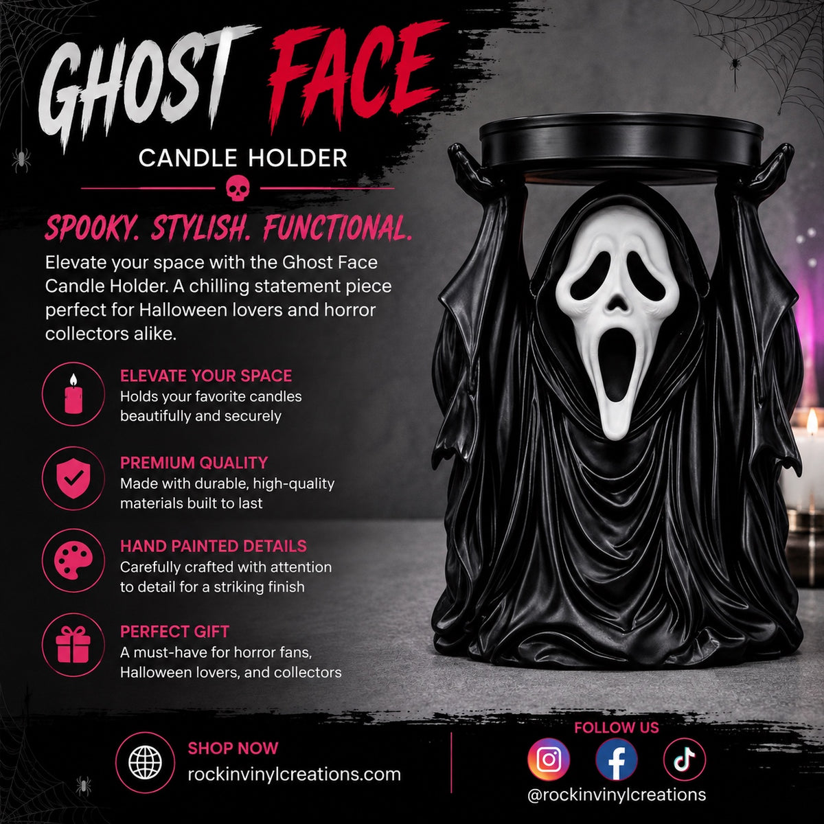 Ghost Face candle holder