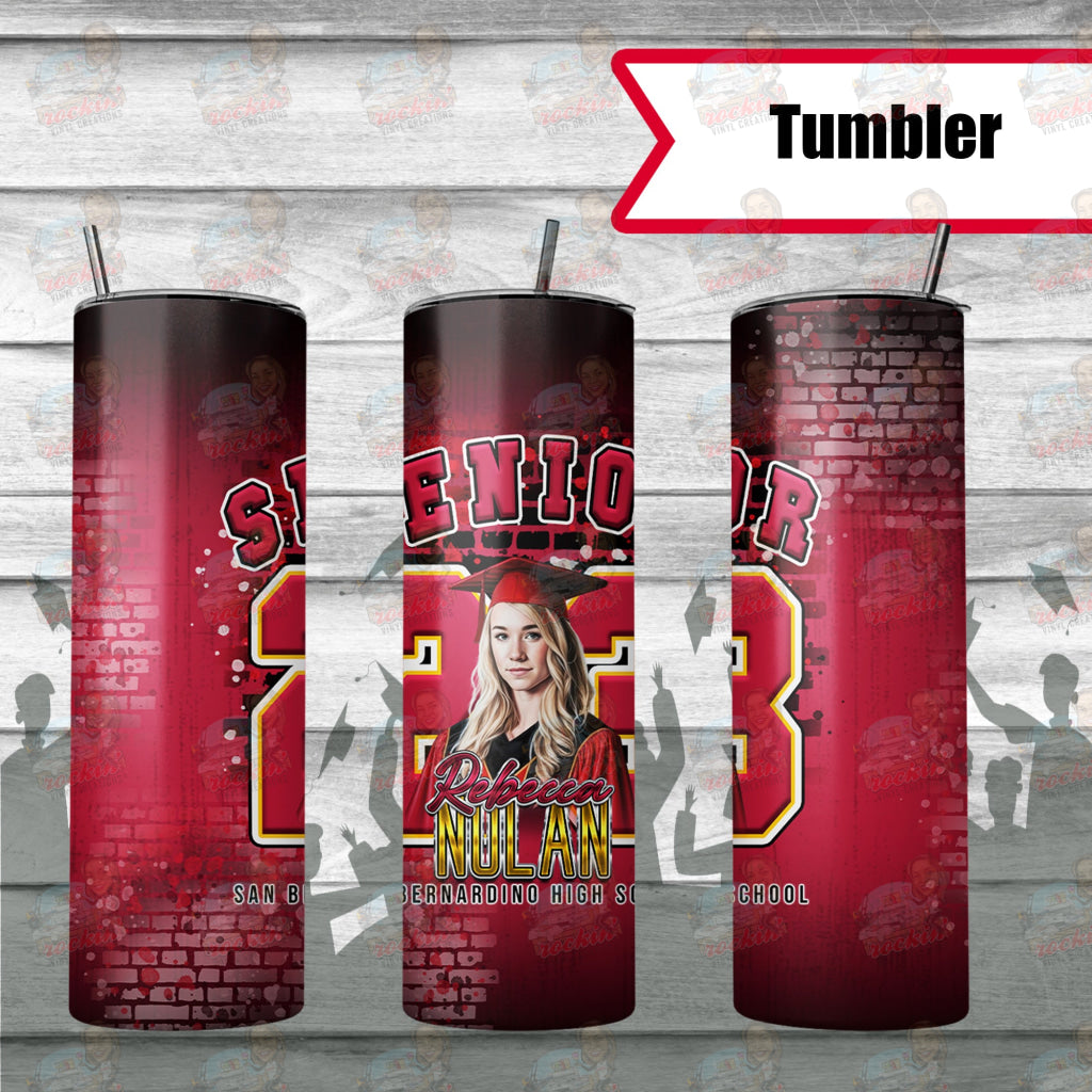 Grad 23 Tumbler | Rockin Vinyl Creations Plastic Lid/Straw