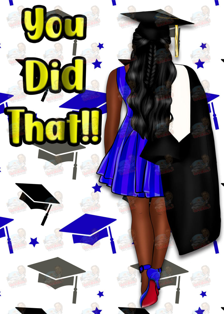 Grad Back Greeting Cards Blue/Brown Card