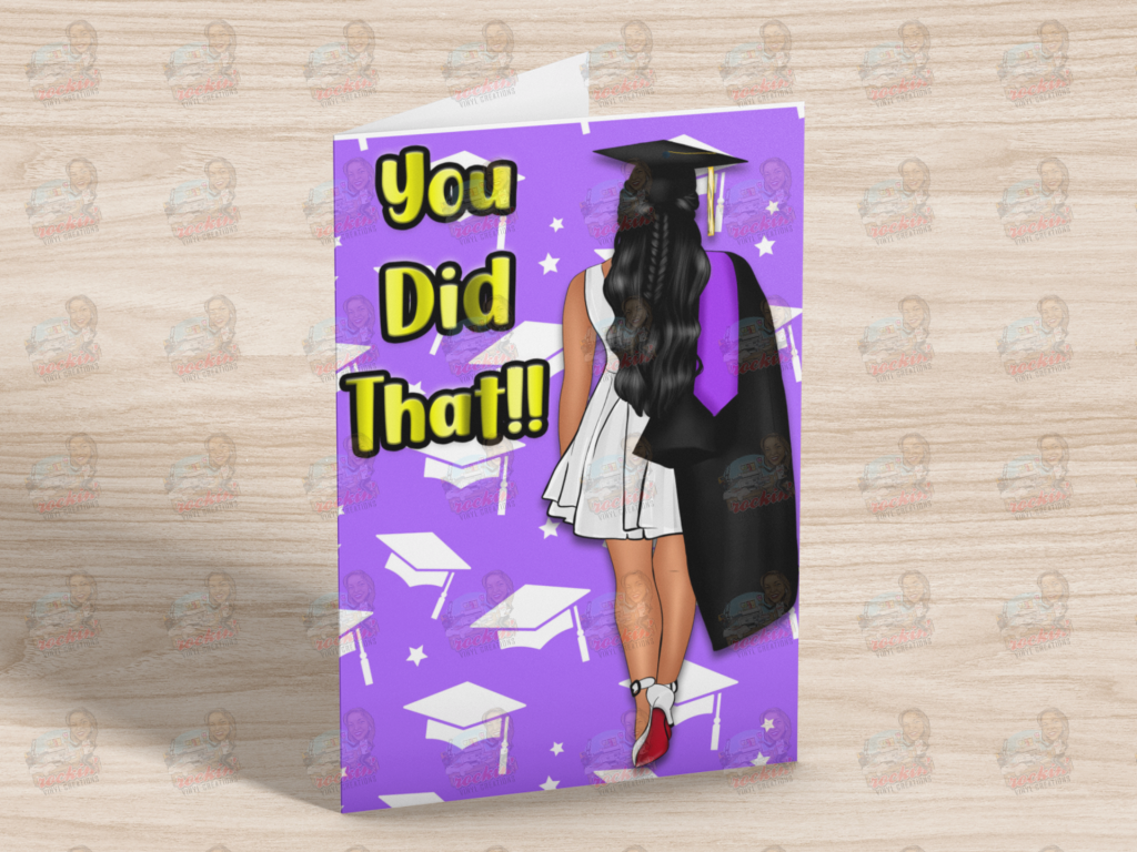 Grad Back Greeting Cards Purple/Light Card