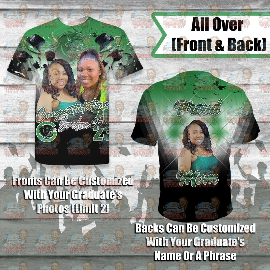 Grad Cap All Over Shirt - 2 Sided | Rockin&