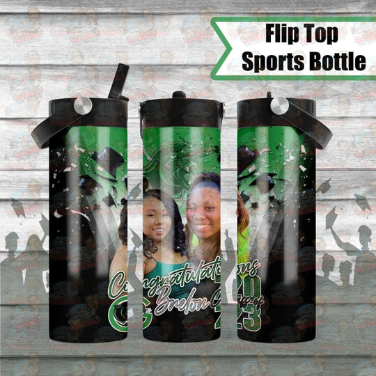 Grad Cap Tumbler | Rockin Vinyl Creations Flip Top
