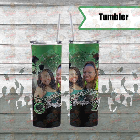 Grad Cap Tumbler | Rockin Vinyl Creations Plastic Lid/Straw