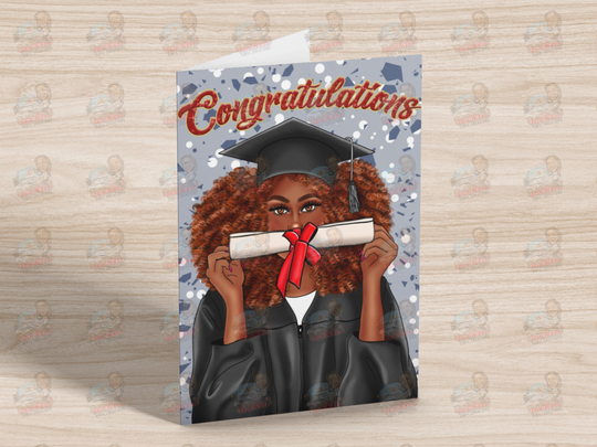 Grad Diploma Greeting Cards Black/Brown Card