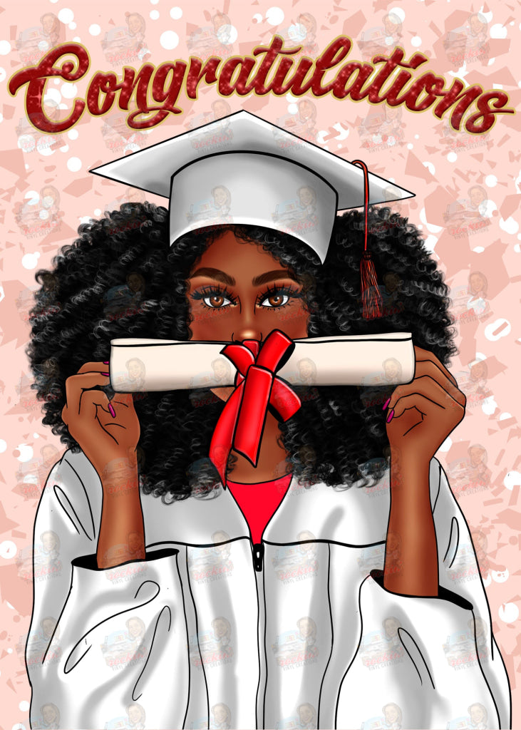 Grad Diploma Greeting Cards White/Brown Card
