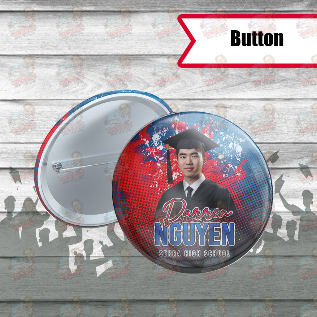 Grad Dots Button | Rockin Vinyl Creations