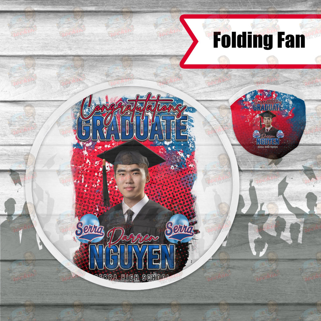 Grad Dots Folding Fan | Rockin Vinyl Creations