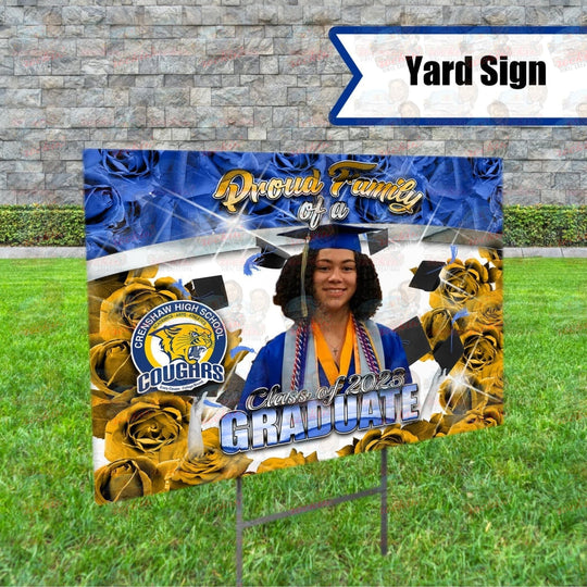 Grad Flower Yard Sign | Rockin Vinyl Creations Single Sided