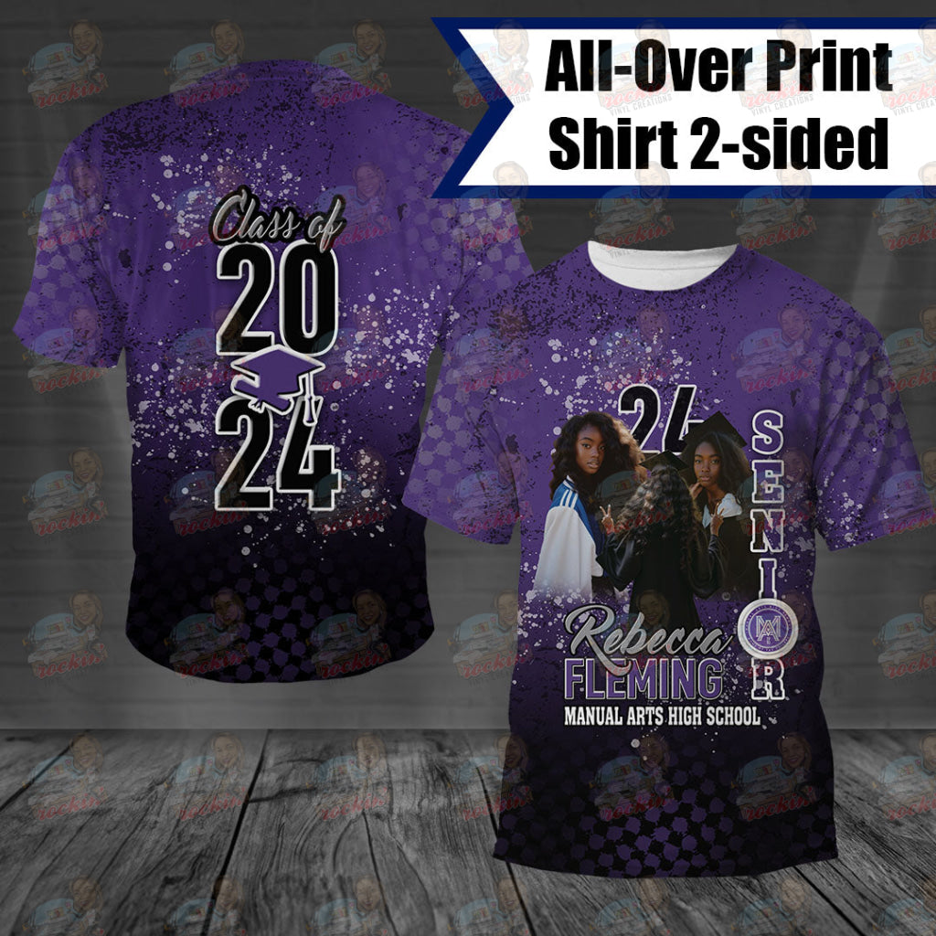 Grad Halftone All Over Shirt - 2 Sided | Rockin’ Vinyl Creations