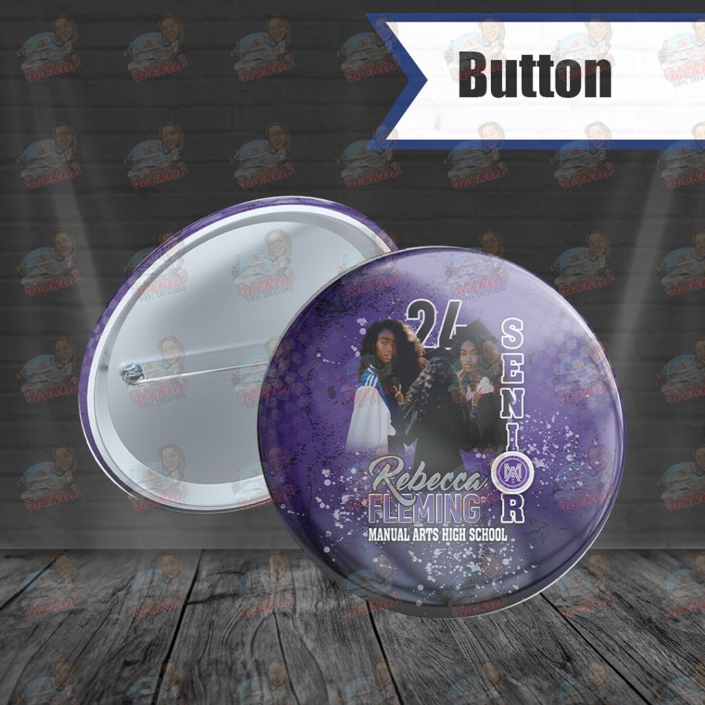 Grad Halftone Button | Rockin’ Vinyl Creations