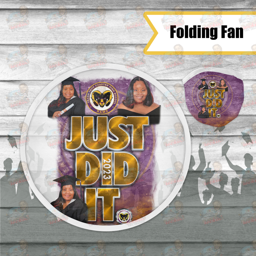 Grad Just Did It Folding Fan | Rockin Vinyl Creations