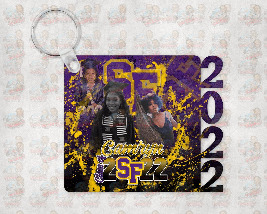 Grad Splash photo keychain