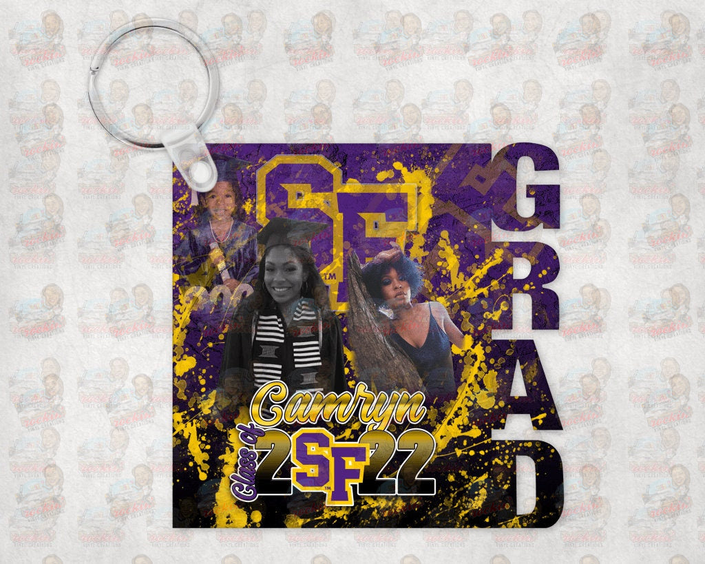 Grad Splash photo keychain alternate view