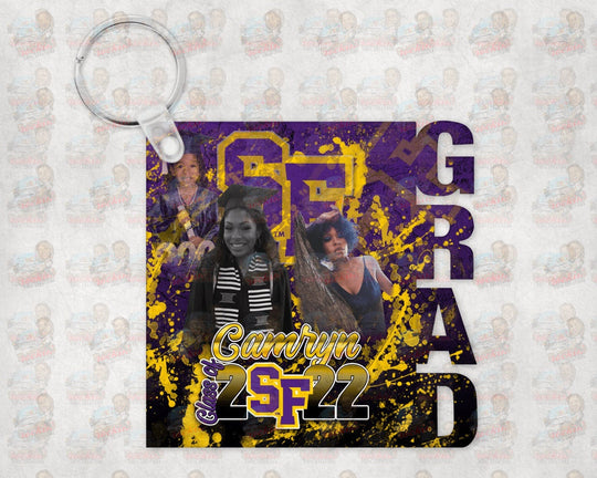 Grad Splash photo keychain alternate view