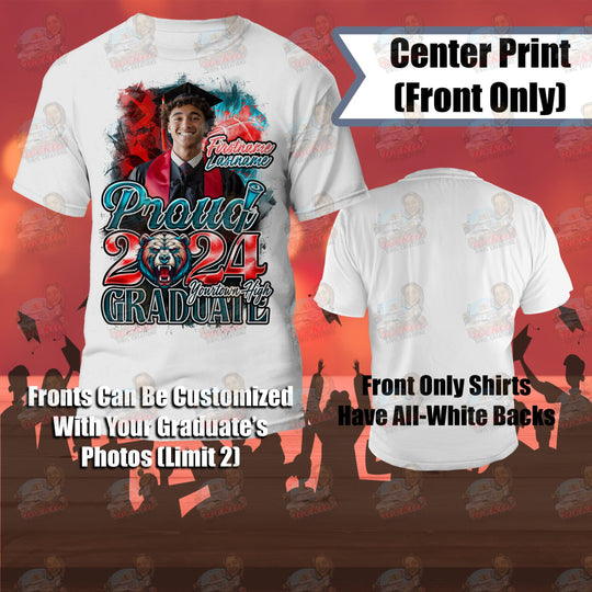 Graduation Proud Grad 2024 Center Print Shirt | Rockin’ Vinyl Creations