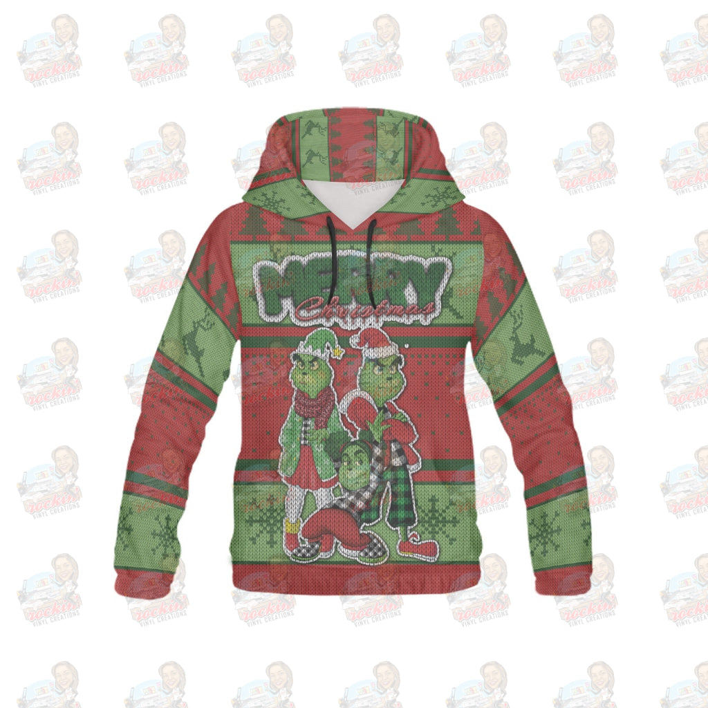 Grinch Kids Ugly Hoodie For Youth | Rockin’ Vinyl Creations Xxxs All Over Print Kid (H13)