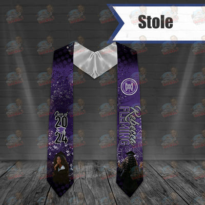 Halftone Graduation Personalized Photo Stole