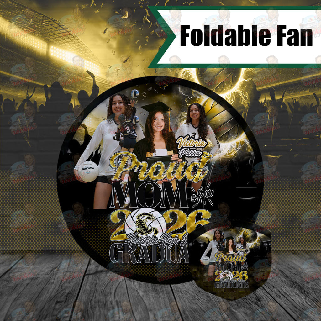 Hesperia 2026 Folding Fan | Rockin’ Vinyl Creations