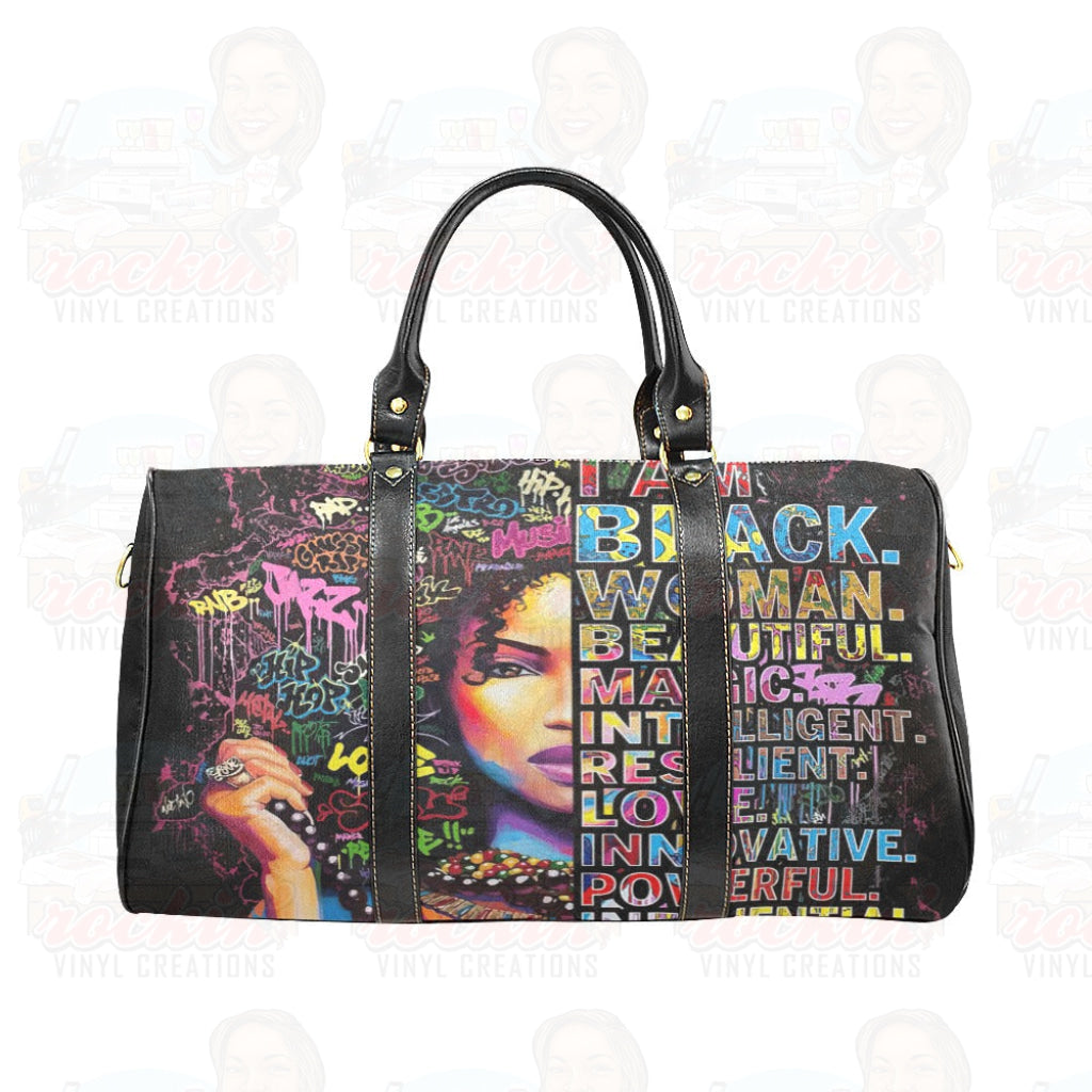 Im Black And Beautiful (Model 1639) | Rockin Vinyl Creations Waterproof Travel Bags (1639)