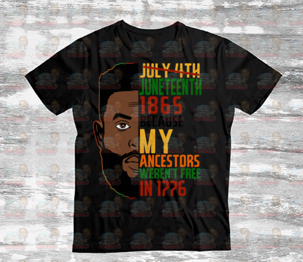 Juneteenth Male 1776 Unisex Shirt Black