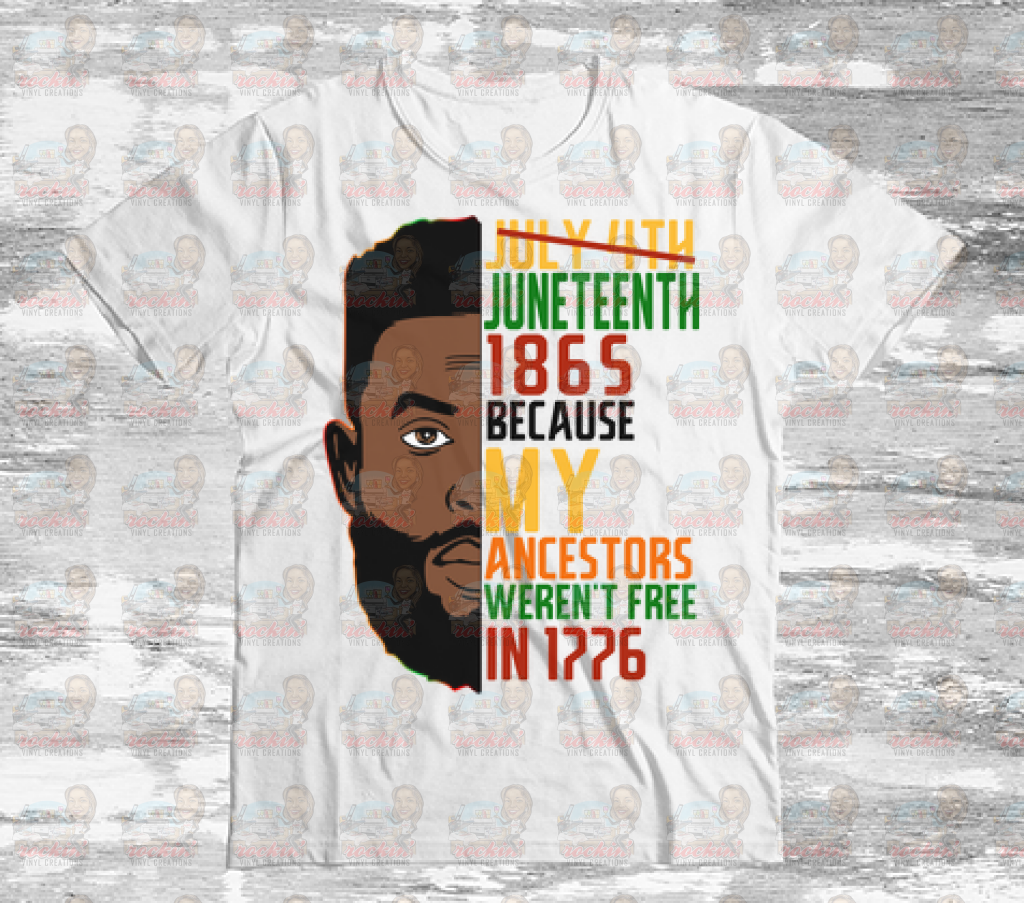 Juneteenth Male 1776 Unisex Shirt White