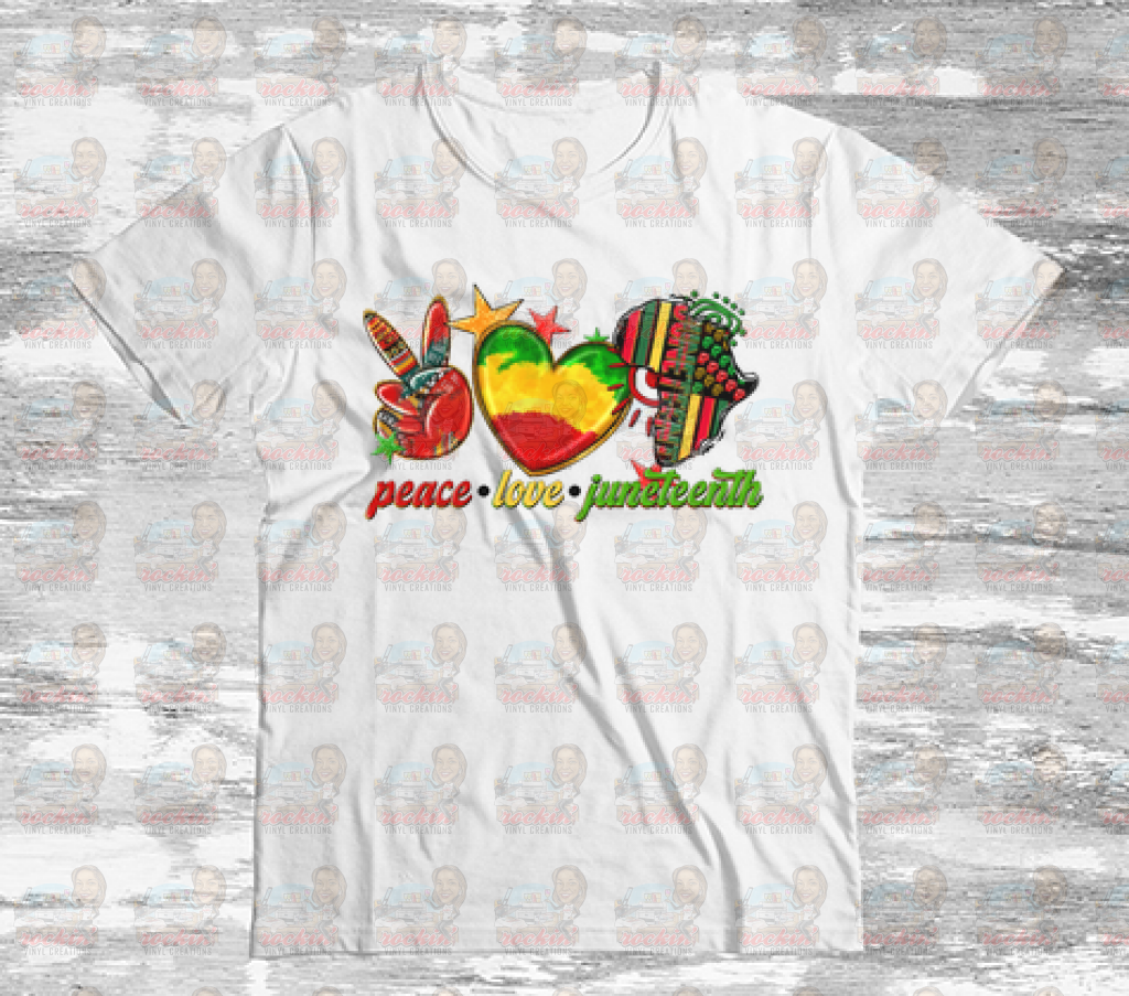 Juneteenth Peace Love Unisex Shirt White