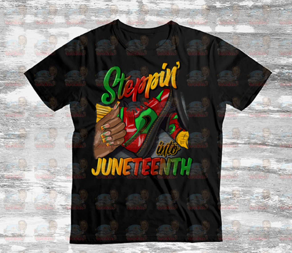 Juneteenth Steppin Female Unisex Shirt Black