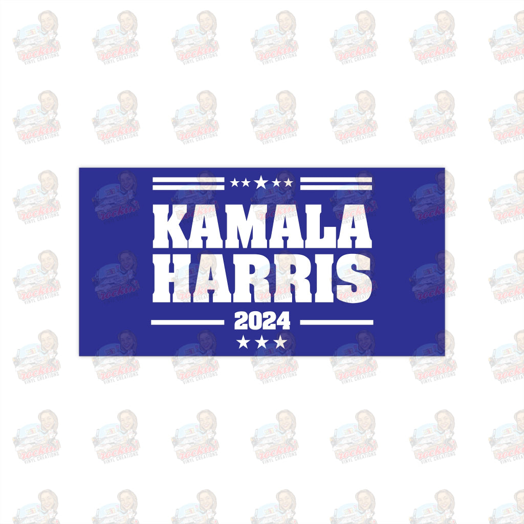 Kamala Bumper Stickers | Rockin’ Vinyl Creations 7.5’ × 3.75’ / Rectangle White Paper Products