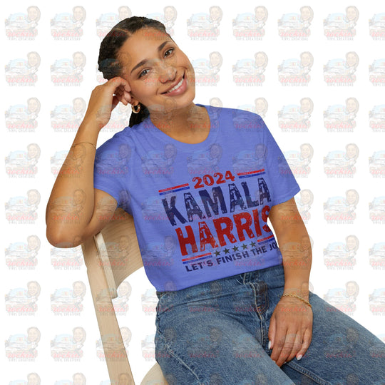 Kamala Finish The Job Unisex Softstyle T-Shirt | Rockin’ Vinyl Creations