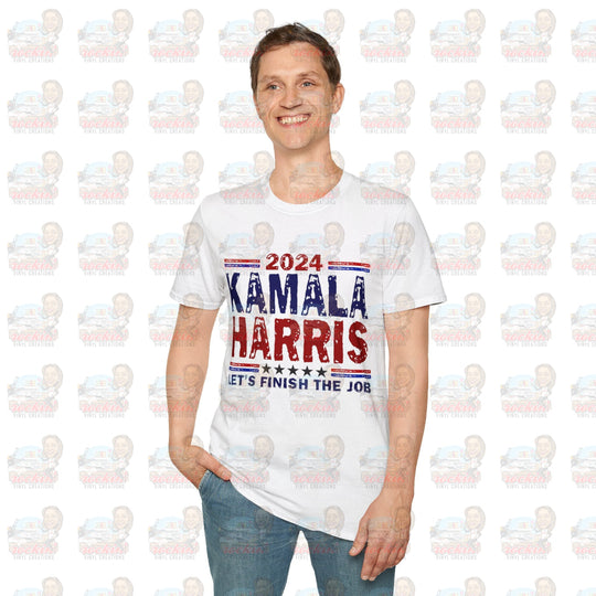 Kamala Finish The Job Unisex Softstyle T-Shirt | Rockin’ Vinyl Creations