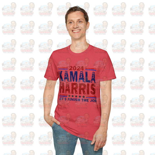 Kamala Finish The Job Unisex Softstyle T-Shirt | Rockin’ Vinyl Creations