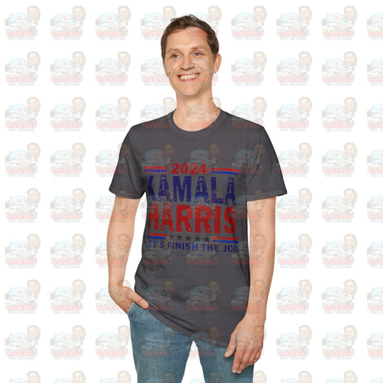 Kamala Finish The Job Unisex Softstyle T-Shirt | Rockin’ Vinyl Creations