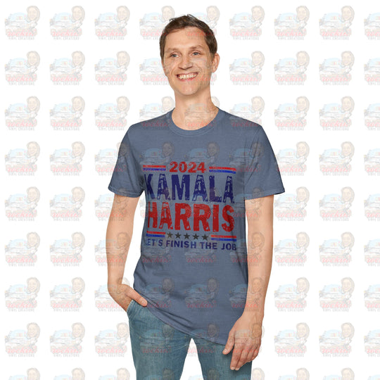 Kamala Finish The Job Unisex Softstyle T-Shirt | Rockin’ Vinyl Creations