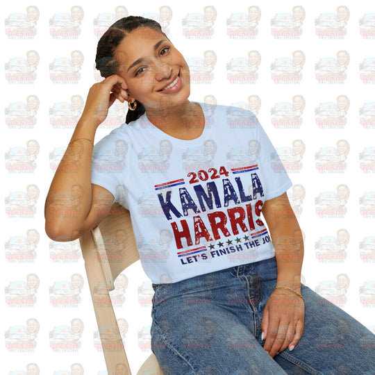 Kamala Finish The Job Unisex Softstyle T-Shirt | Rockin’ Vinyl Creations