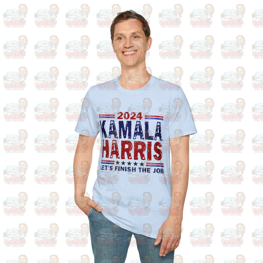 Kamala Finish The Job Unisex Softstyle T-Shirt | Rockin’ Vinyl Creations