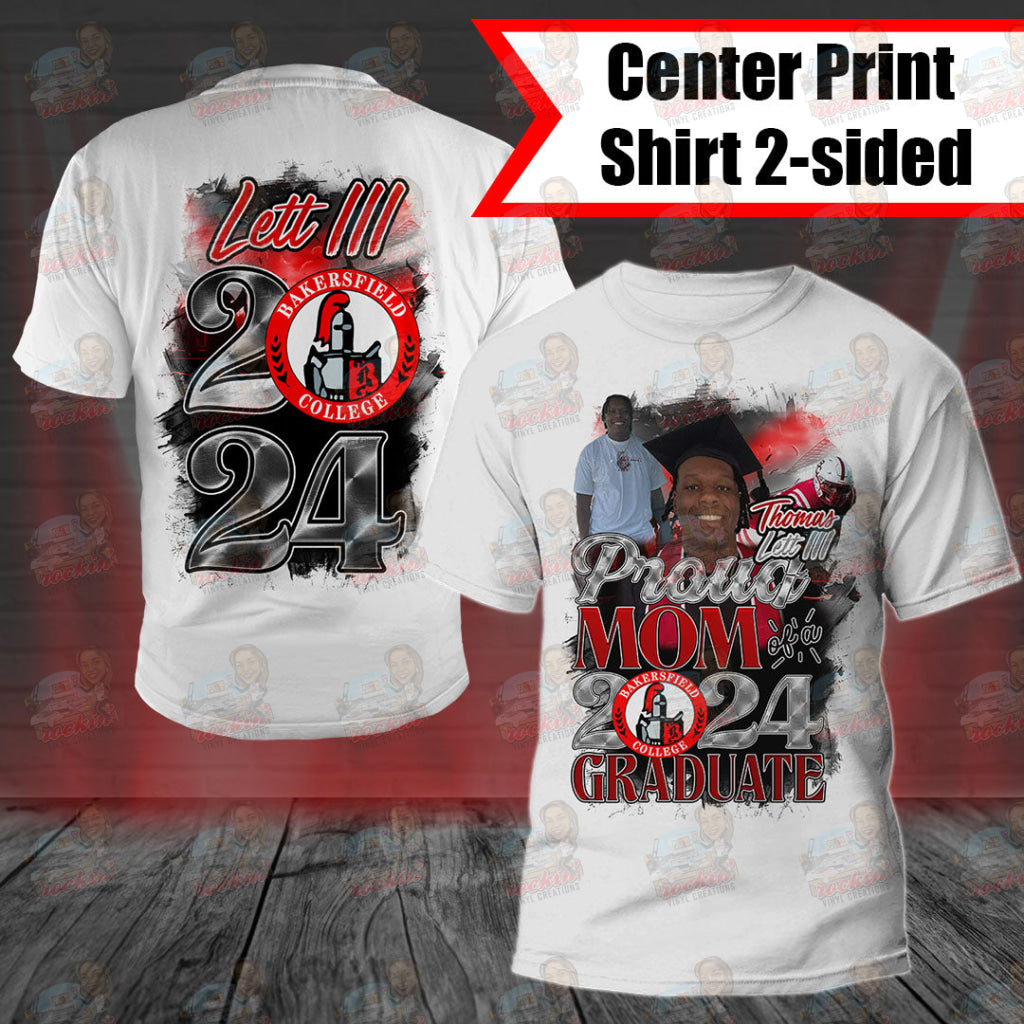 Lett Grad Center Print Shirt | Rockin’ Vinyl Creations Toddler 2T / Double Sided