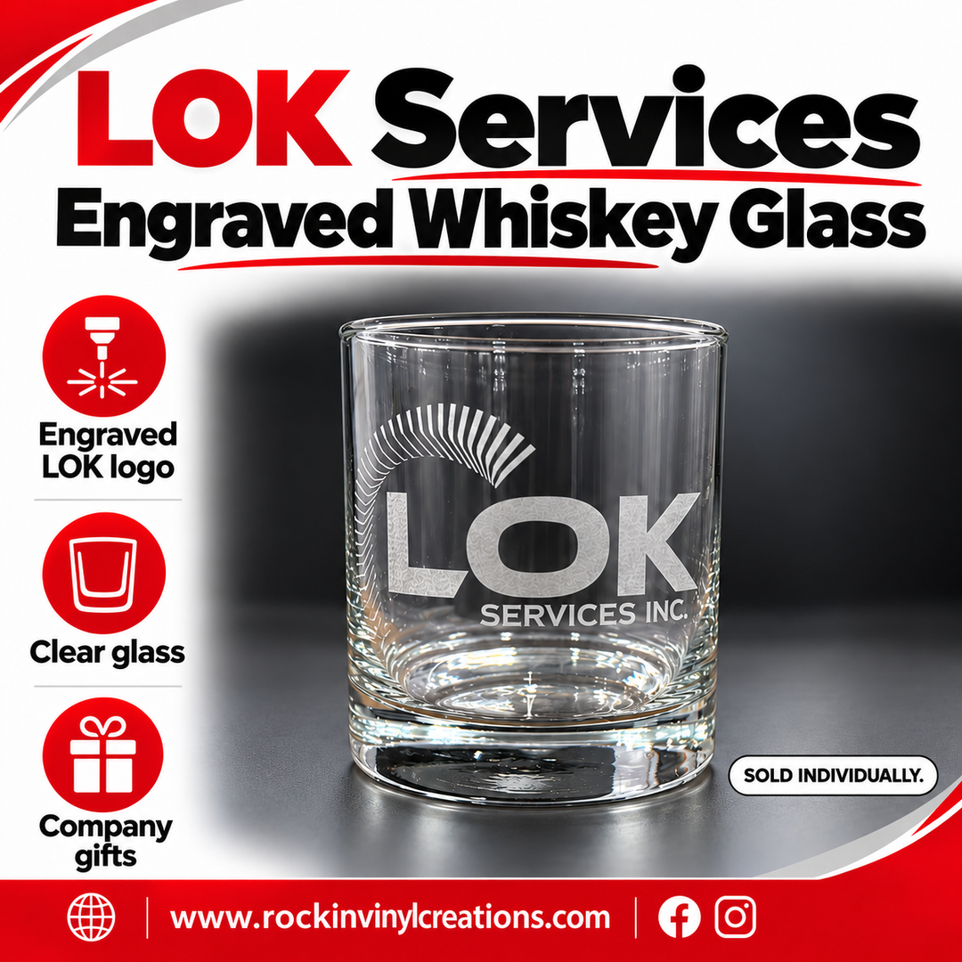 LOK Services engraved whiskey glass sold individually product information