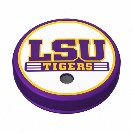 LSU can holder lid: Straw - LSU Tigers