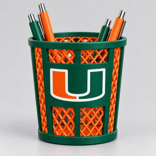 Miami Hurricanes pen holder trash can main image