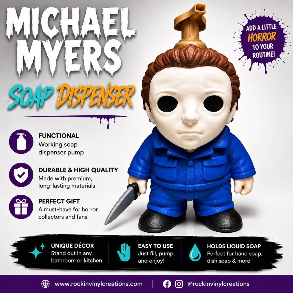 Michael Myers horror soap dispenser