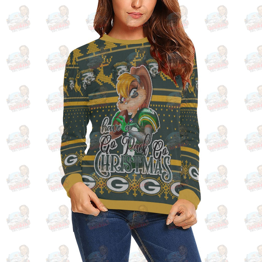 Packers Girl Bunny Crewneck Sweatshirt | Rockin’ Vinyl Creations For Women (H18)