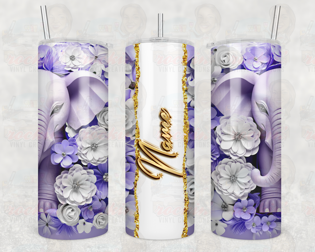 Purple Elephant Tumbler | Rockin’ Vinyl Creations