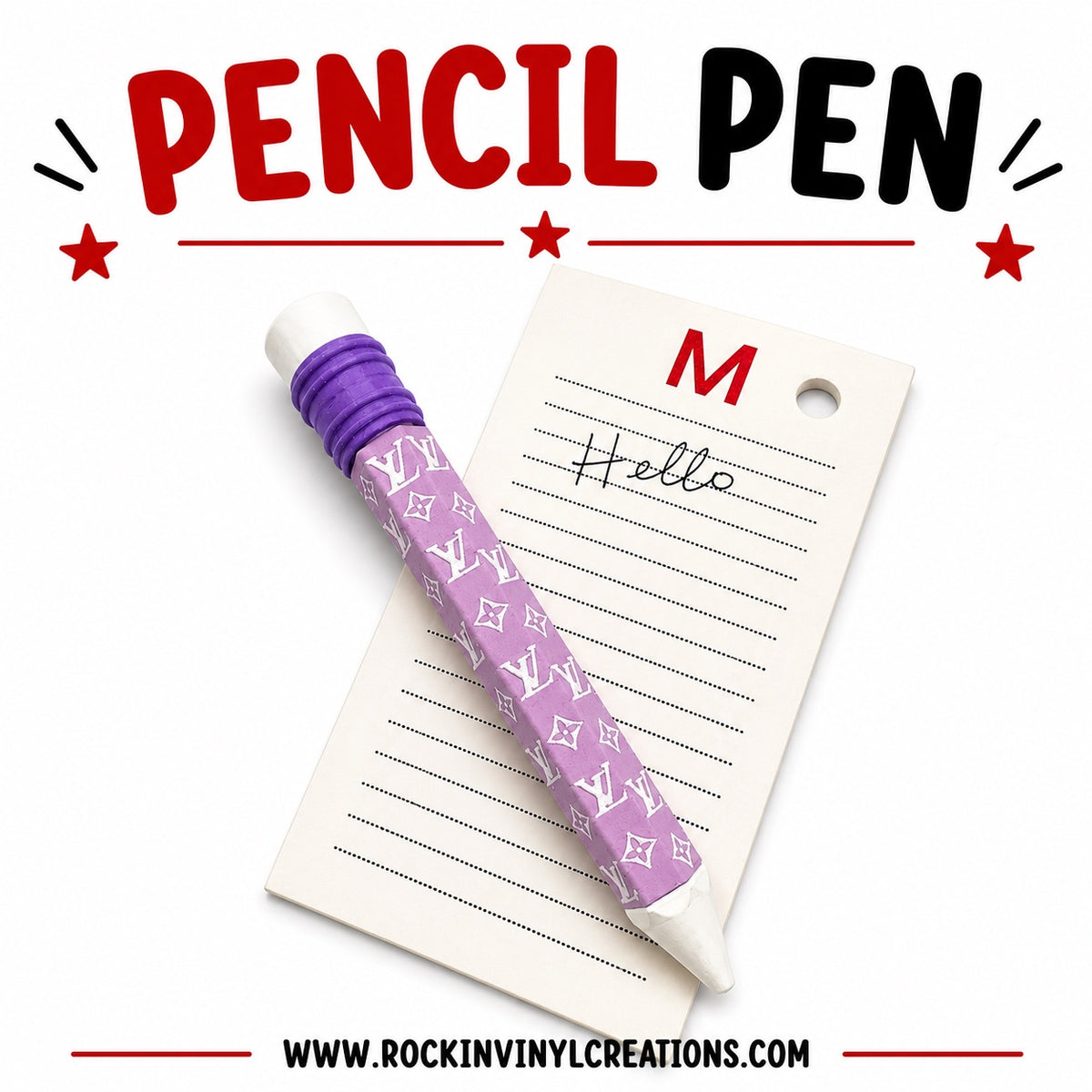 Purple LV Monogram Pencil Pen