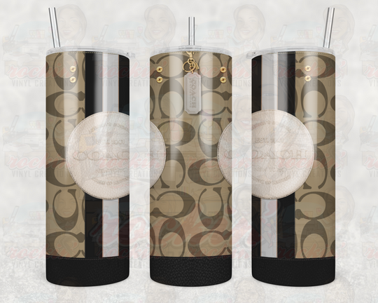 Purse Coach Tumbler | Rockin Vinyl Creations Brown And Black